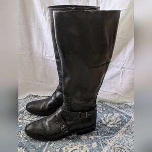 Nine West Black Leather Riding Boots